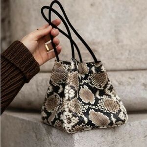 Rejina Pyo Rita Snake-Effect Leather Bucket Bag
